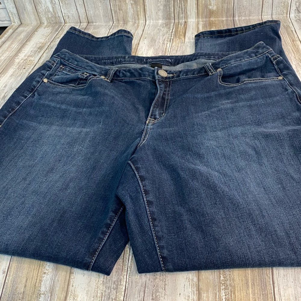 Lane Bryant Dark Blue straight Leg Denim Jeans with Genius Fit Sz 18
